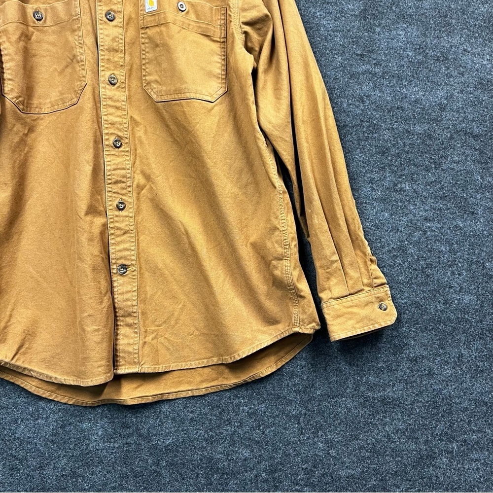 Carhartt Men's Relaxed Fit Midweight Canvas Long-Sleeve Shirt Size M - Picture 3 of 12